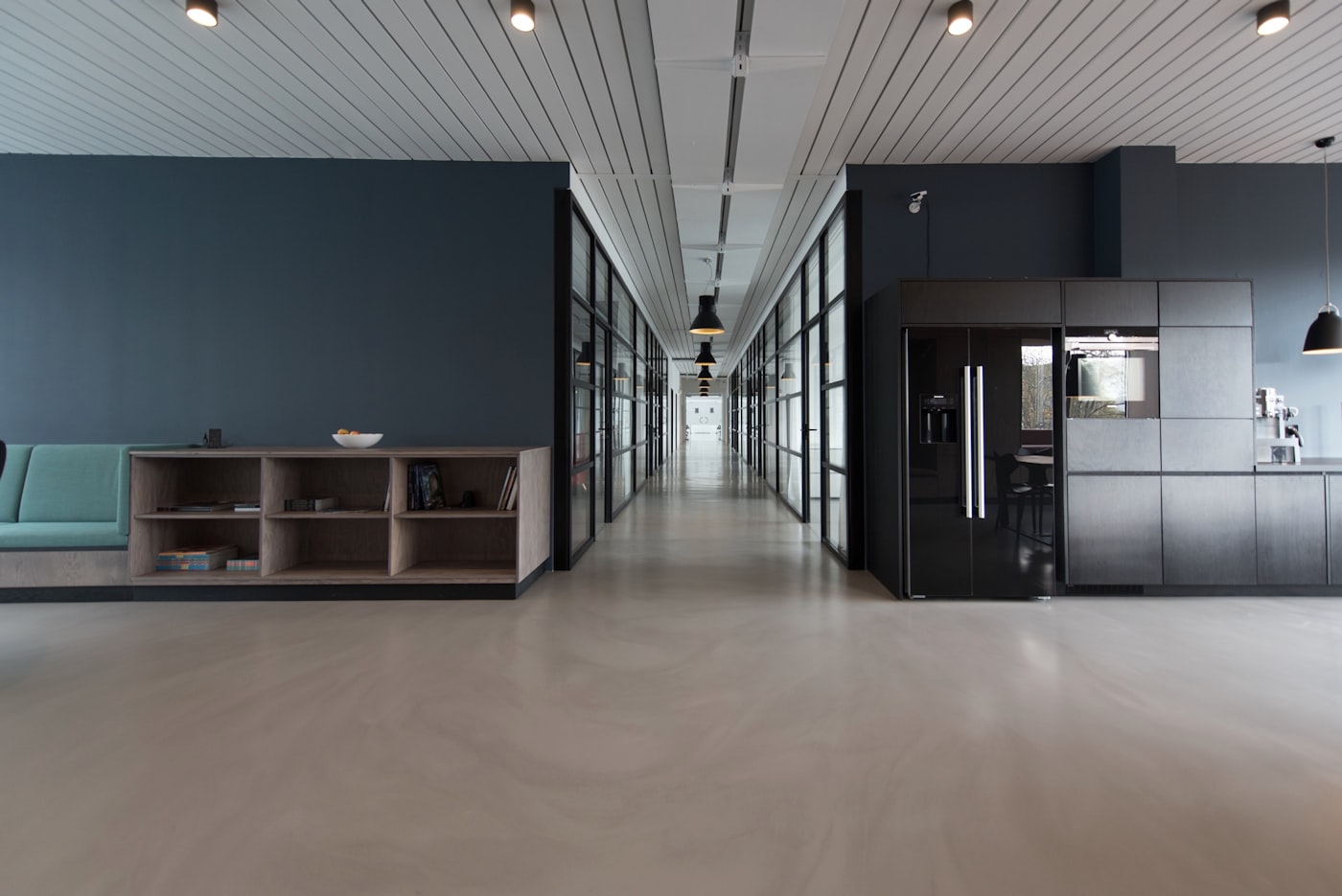 Bright modern corporate workspace interior